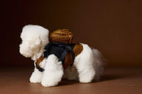 HKM-381139 Schnauzer Bichon Plush Sleeveless Velvet Vest in Coffee and Beige, Polar Fleece Pet Clothing