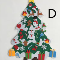 HKM-381267 DIY Felt Christmas Tree Kit with 32 Decorations for Kids' Creative Play