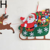 HKM-381267 DIY Felt Christmas Tree Kit with 32 Decorations for Kids' Creative Play
