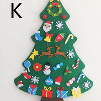 HKM-381267 DIY Felt Christmas Tree Kit with 32 Decorations for Kids' Creative Play