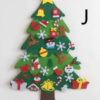 HKM-381267 DIY Felt Christmas Tree Kit with 32 Decorations for Kids' Creative Play
