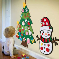 HKM-381267 DIY Felt Christmas Tree Kit with 32 Decorations for Kids' Creative Play