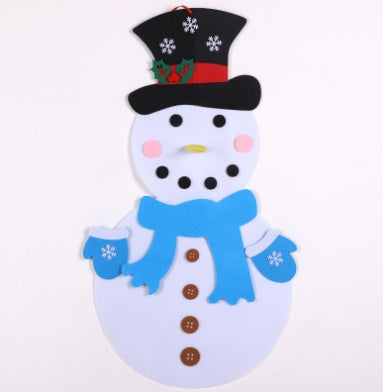 HKM-381267 DIY Felt Christmas Tree Kit with 32 Decorations for Kids' Creative Play