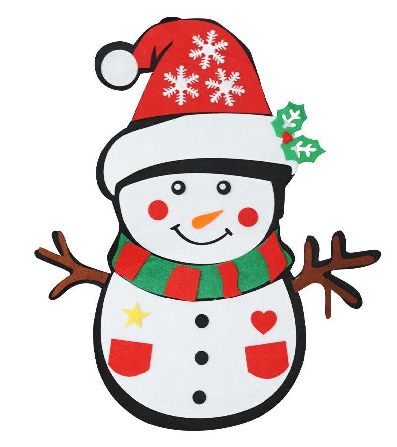 HKM-381267 DIY Felt Christmas Tree Kit with 32 Decorations for Kids' Creative Play