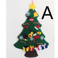 HKM-381267 DIY Felt Christmas Tree Kit with 32 Decorations for Kids' Creative Play