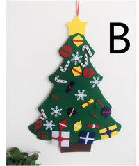 HKM-381267 DIY Felt Christmas Tree Kit with 32 Decorations for Kids' Creative Play