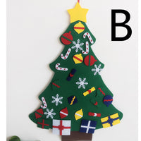 HKM-381267 DIY Felt Christmas Tree Kit with 32 Decorations for Kids' Creative Play