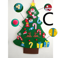 HKM-381267 DIY Felt Christmas Tree Kit with 32 Decorations for Kids' Creative Play