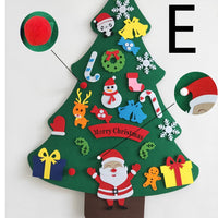 HKM-381267 DIY Felt Christmas Tree Kit with 32 Decorations for Kids' Creative Play