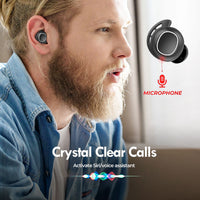 HKM-381331 Wireless Stereo Earplug Headphones with Call Function and 15m Bluetooth Range