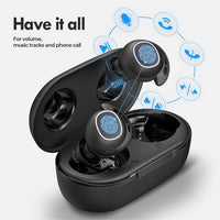 HKM-381331 Wireless Stereo Earplug Headphones with Call Function and 15m Bluetooth Range