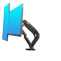 HKM-381395 Adjustable Dual Screen Monitor Stand with Telescopic and Rotating Features for 17-30 Inch Displays