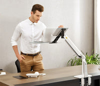 HKM-381395 Adjustable Dual Screen Monitor Stand with Telescopic and Rotating Features for 17-30 Inch Displays