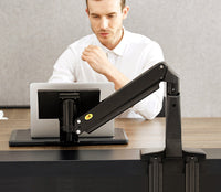 HKM-381395 Adjustable Dual Screen Monitor Stand with Telescopic and Rotating Features for 17-30 Inch Displays