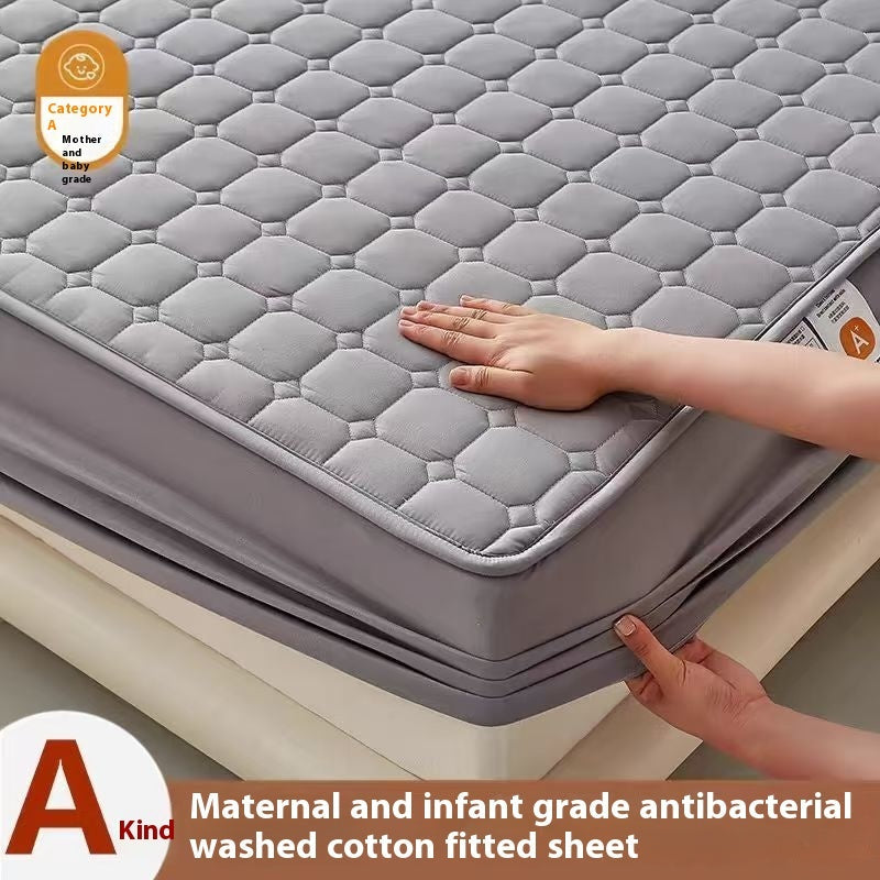 KTX-381459 Thick Dustproof Non-slip Quilted Fitted Sheet for All Seasons - Multiple Sizes Available