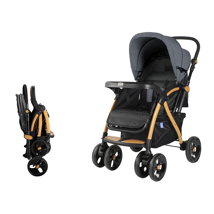 HKM-381843 High Landscape Multi-Functional Folding Baby Stroller with Two-Way Portability and Storage Basket