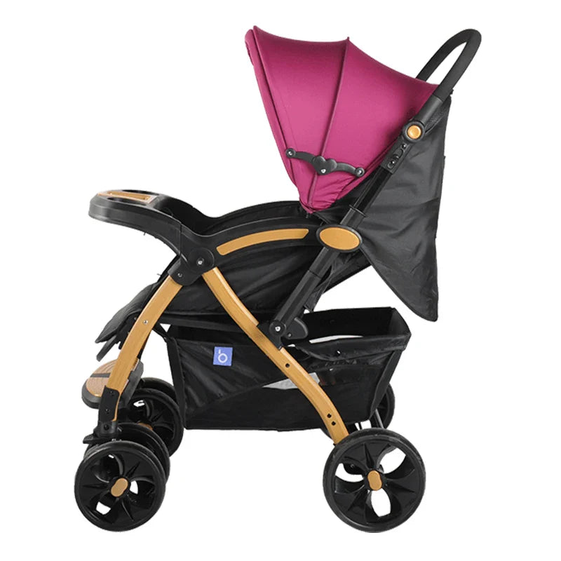 HKM-381843 High Landscape Multi-Functional Folding Baby Stroller with Two-Way Portability and Storage Basket