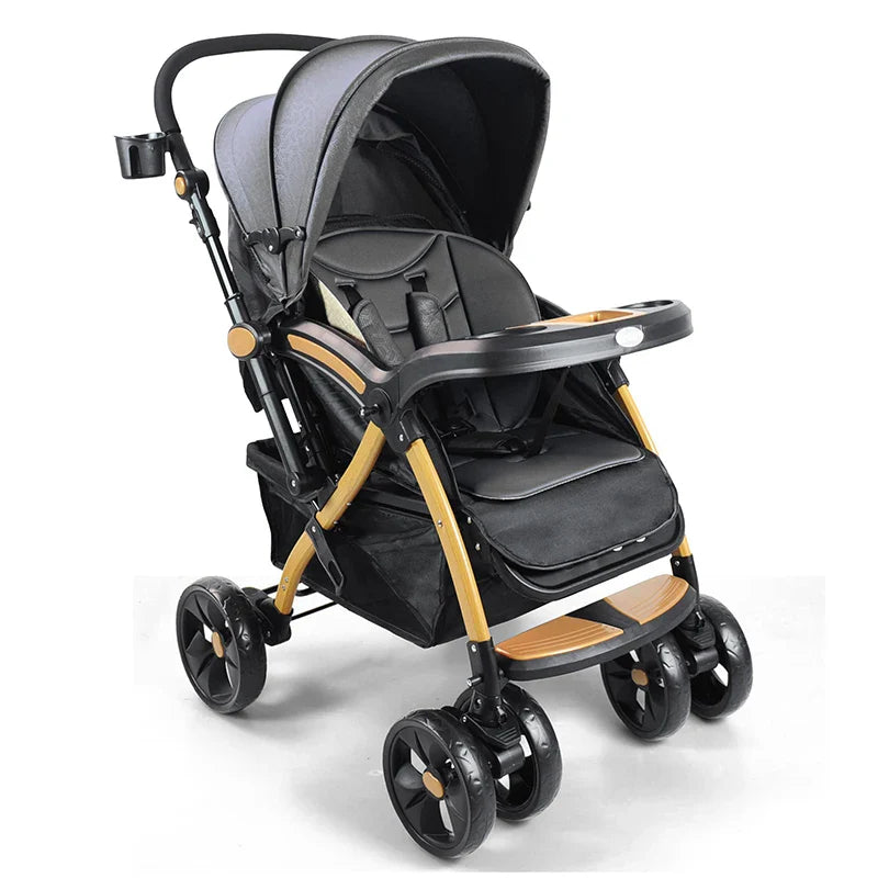 HKM-381843 High Landscape Multi-Functional Folding Baby Stroller with Two-Way Portability and Storage Basket