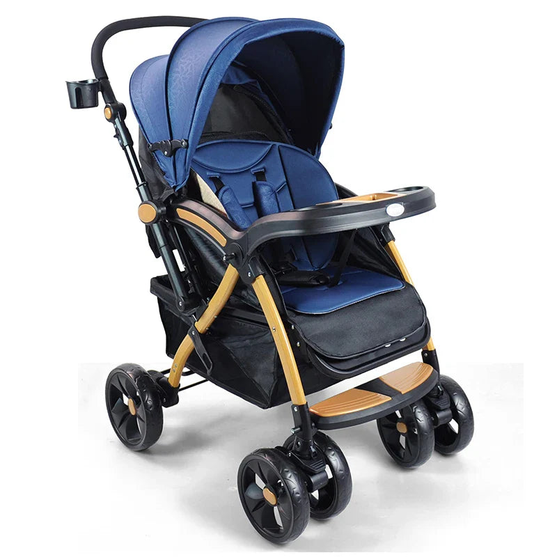 HKM-381843 High Landscape Multi-Functional Folding Baby Stroller with Two-Way Portability and Storage Basket