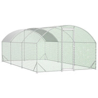 HKM-381843 Large Metal Chicken Coop with Waterproof Anti-UV Cover – Dome Shaped Walk-in Run for Outdoor Use (9.84' x 19.68' x 6.56')