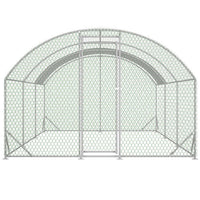 HKM-381843 Large Metal Chicken Coop with Waterproof Anti-UV Cover – Dome Shaped Walk-in Run for Outdoor Use (9.84' x 19.68' x 6.56')