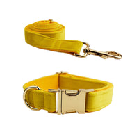 HKM-382163 Velvet Adjustable Dog Collar with Matching Traction Rope and Bow Tie