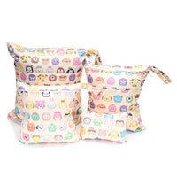 HKM-382483 Cartoon Print Four-Piece Waterproof Diaper Bag Set with Zipper Compartments