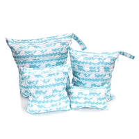 HKM-382483 Cartoon Print Four-Piece Waterproof Diaper Bag Set with Zipper Compartments