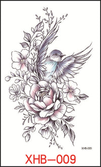 HKM-382739 Floral Geometry Water Transfer Tattoo Stickers for Unique Body Art