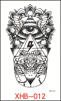 HKM-382739 Floral Geometry Water Transfer Tattoo Stickers for Unique Body Art