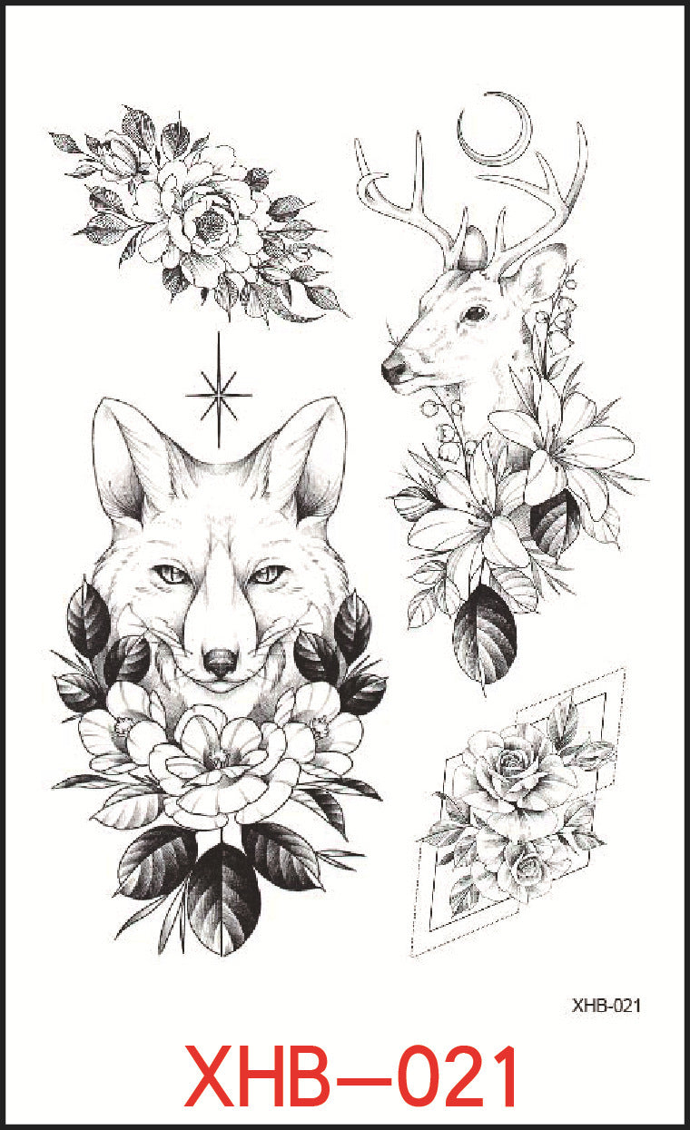 HKM-382739 Floral Geometry Water Transfer Tattoo Stickers for Unique Body Art