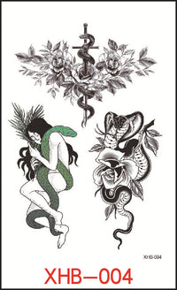 HKM-382739 Floral Geometry Water Transfer Tattoo Stickers for Unique Body Art
