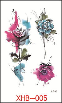HKM-382739 Floral Geometry Water Transfer Tattoo Stickers for Unique Body Art