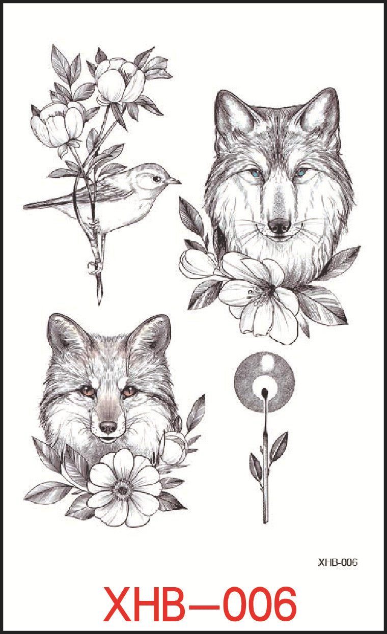 HKM-382739 Floral Geometry Water Transfer Tattoo Stickers for Unique Body Art