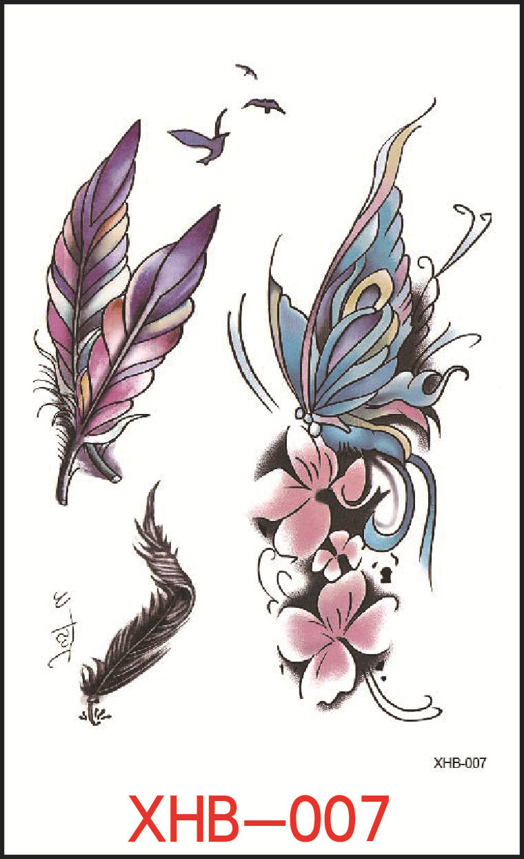 HKM-382739 Floral Geometry Water Transfer Tattoo Stickers for Unique Body Art