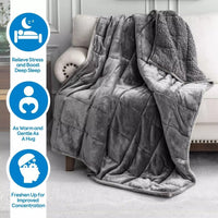 HKM-382803 Checkered Velvet Lambswool Gravity Quilt in Multiple Sizes - Dark Gray and Light Gray