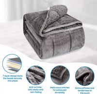 HKM-382803 Checkered Velvet Lambswool Gravity Quilt in Multiple Sizes - Dark Gray and Light Gray