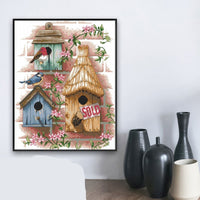 HKM-382803 Cottage Living Room Scenery Cross Stitch Set - Eco & Long-Staple Cotton Options Available