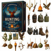 HKM-382931 Hunting Acrylic Pendant Advent Calendar Blind Box for Christmas Tree Decoration