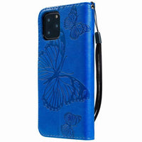 HKM-383059 3D Embossed Leather Wallet Case with Lanyard for iPhone X/XS, XR, XS Max - Solid Color Options Available