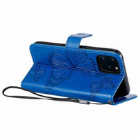 HKM-383059 3D Embossed Leather Wallet Case with Lanyard for iPhone X/XS, XR, XS Max - Solid Color Options Available