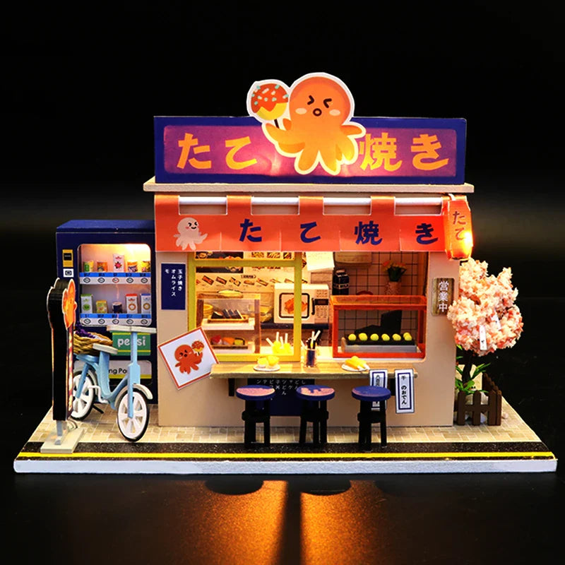 HKM-383059 Wooden DIY Dollhouse Furniture Set for Kids, 1:24 Scale Miniature Playroom Decoration