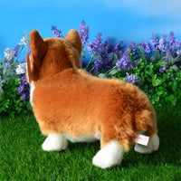 HKM-383123 Corgi Plush Toy - Soft Simulation Dog Doll, Standing 33 cm
