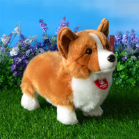 HKM-383123 Corgi Plush Toy - Soft Simulation Dog Doll, Standing 33 cm