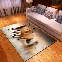 HKM-383187 Animal-Themed Non-Slip Polyester Fiber Area Rug - Modern Rectangle Carpet for Home Decor