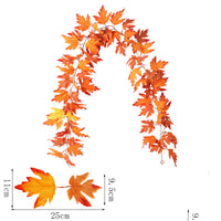 HKM-383251 Halloween Party Simulation Rattan Decor in Maple Leaf Colors