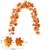 HKM-383251 Halloween Party Simulation Rattan Decor in Maple Leaf Colors