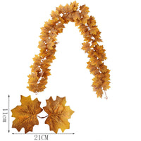 HKM-383251 Halloween Party Simulation Rattan Decor in Maple Leaf Colors