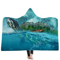 HKM-383379 Ocean Turtle Series Hooded Blanket Cape - Winter Warmth in Soft Polyester and Plush, 150x200 cm