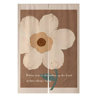 HKM-383507 Cream Solid Color Cotton Linen Blend Hanging Door Curtain for Bathroom or Window